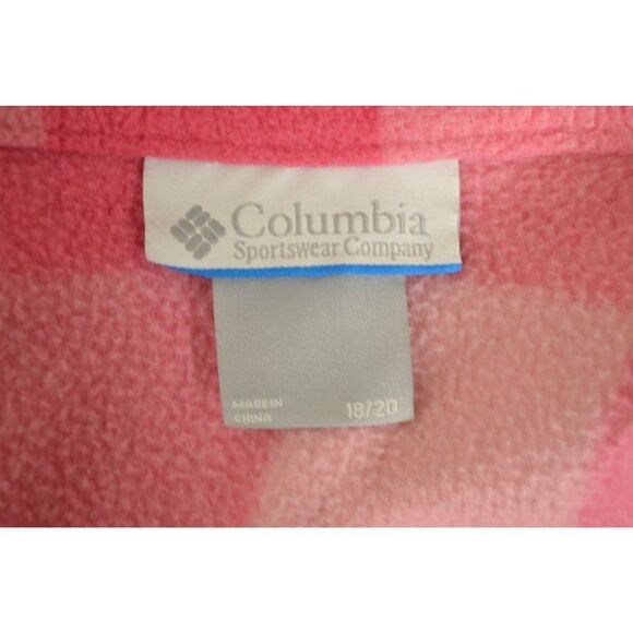 Columbia Girls XL(18-20) Pink Plaid Full Front Zip Fleece Jacket - Picture 8 of 11